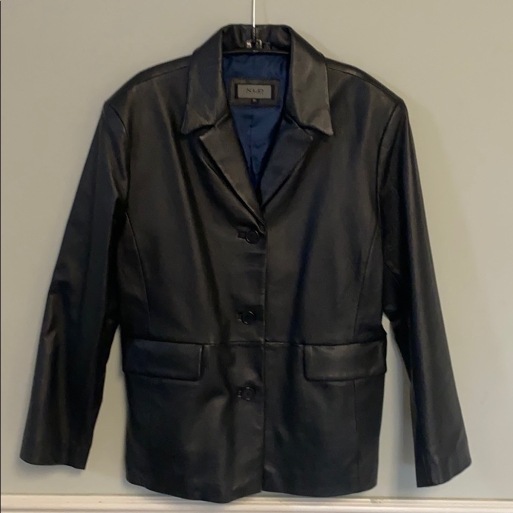 Ms XL black leather jacket